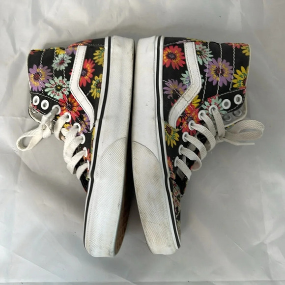VANS Unisex SK8 Hi Tapered High Top Sneakers Peace Floral Pattern Canvas 5W 3.5M - Picture 6 of 11
